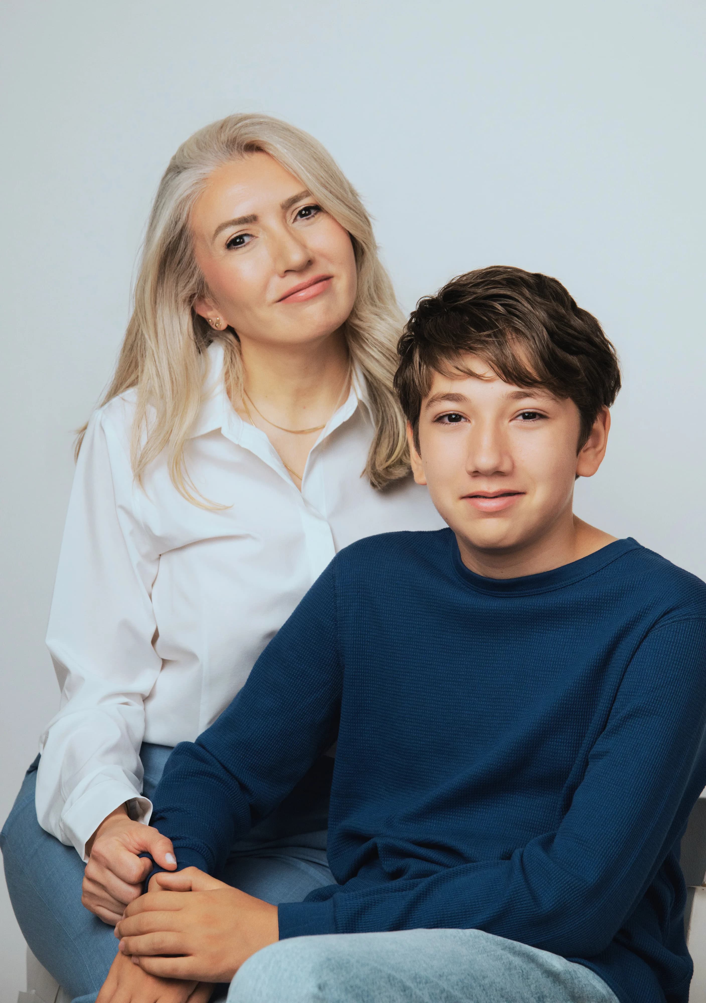 Mother and Son Smiling